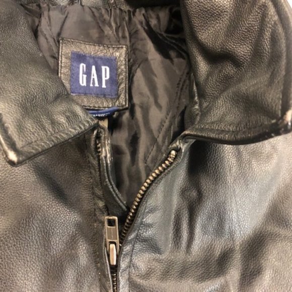 Black Gap Leather coat - Kids Large Size 10 - Picture 3 of 8